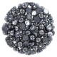 Czech 2-hole Cabochon beads 6mm Crystal Full Chrome